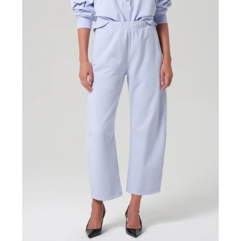 CITIZENS OF HUMANITY Miro Perri Sweatpants Light Blue Wide Leg Women's L FLAWED